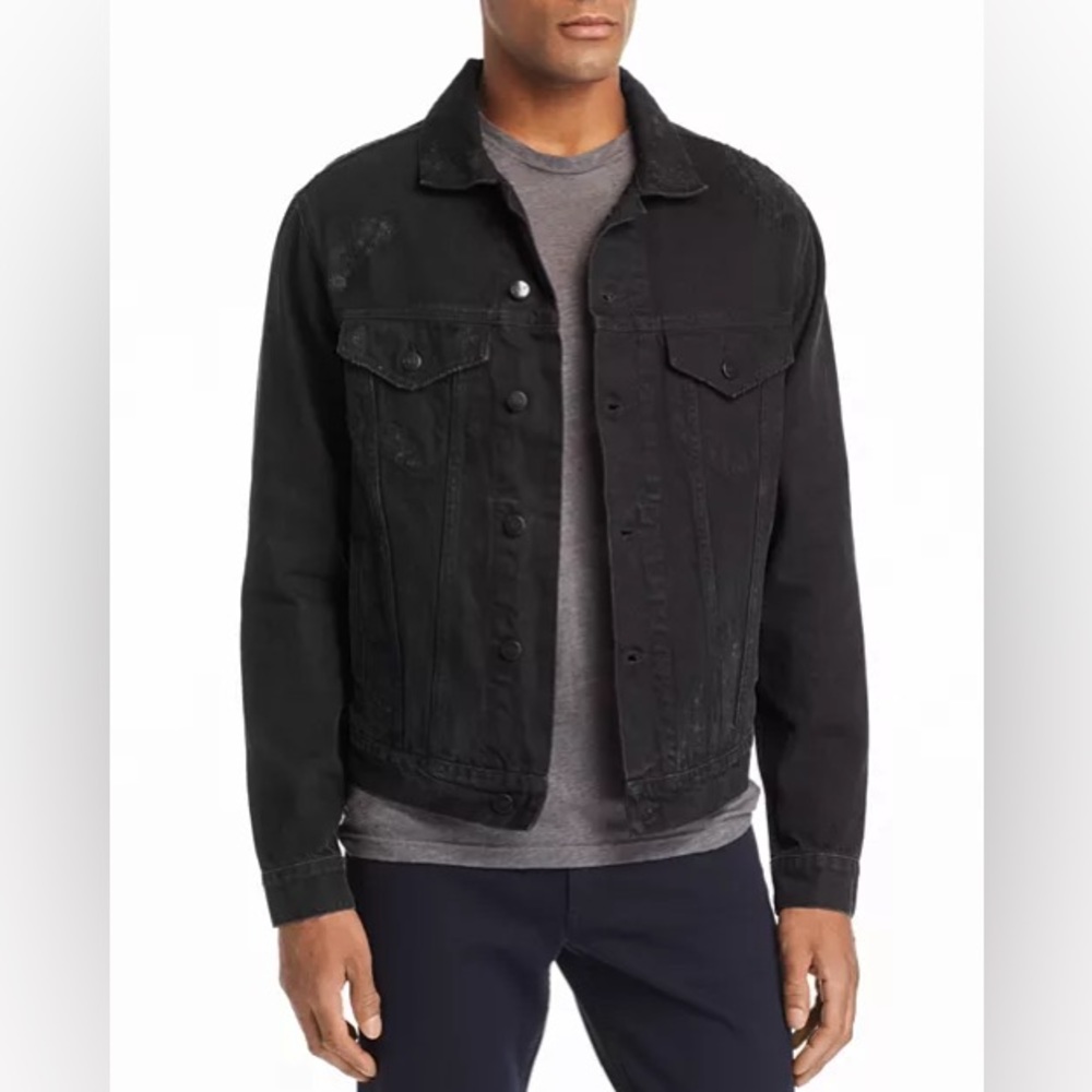 Iro Taney Distressed Denim Jacket in Black